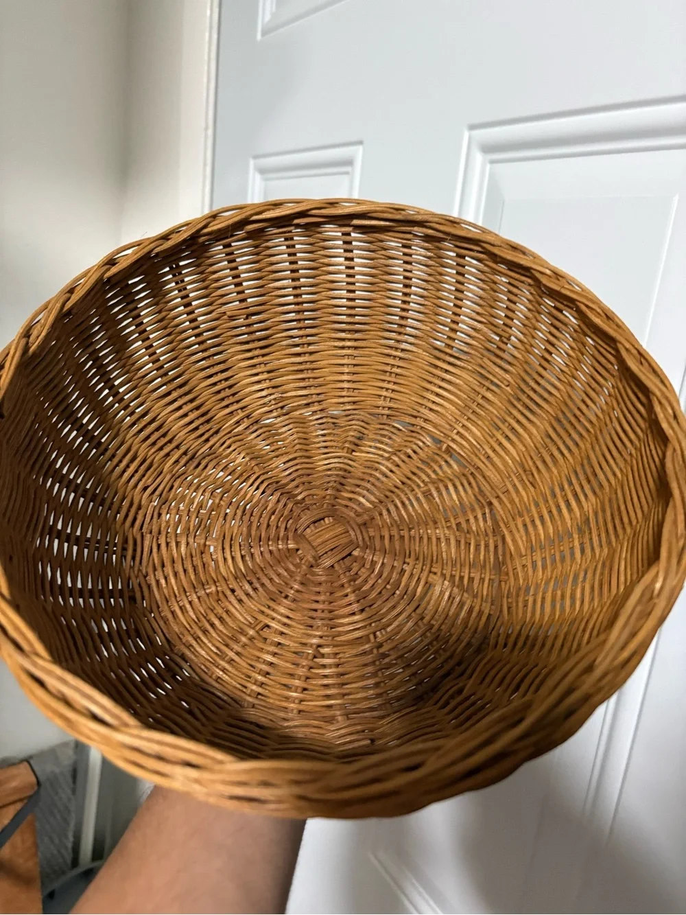 Set of 4 Woven wicker chargers & centerpiece wicker bowl from Threshold